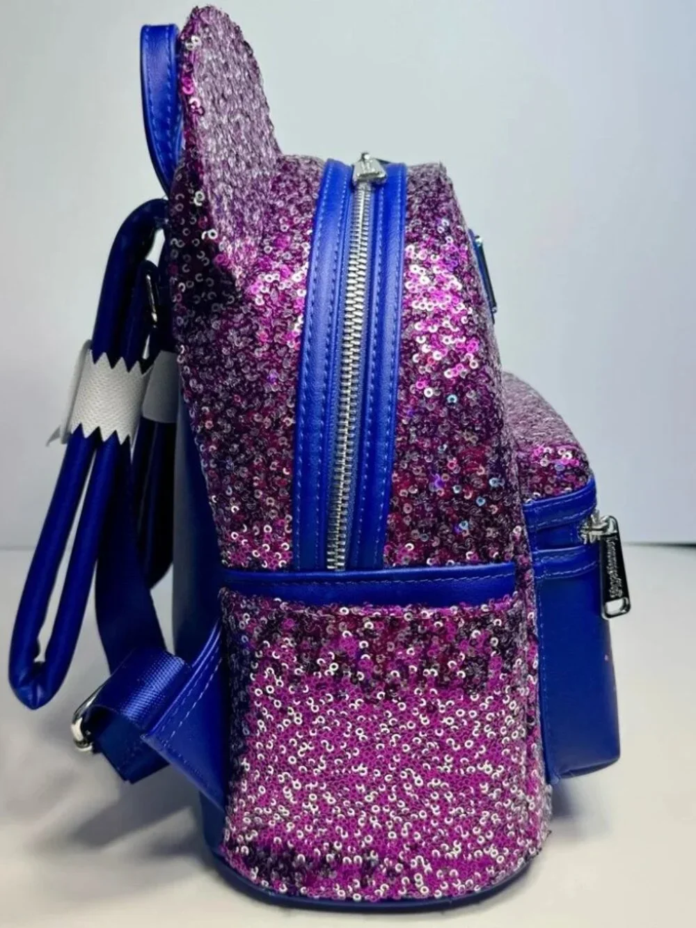 Loungefly Disney Parks Purple Sequin Paris 30th Anniversary Mini Backpack